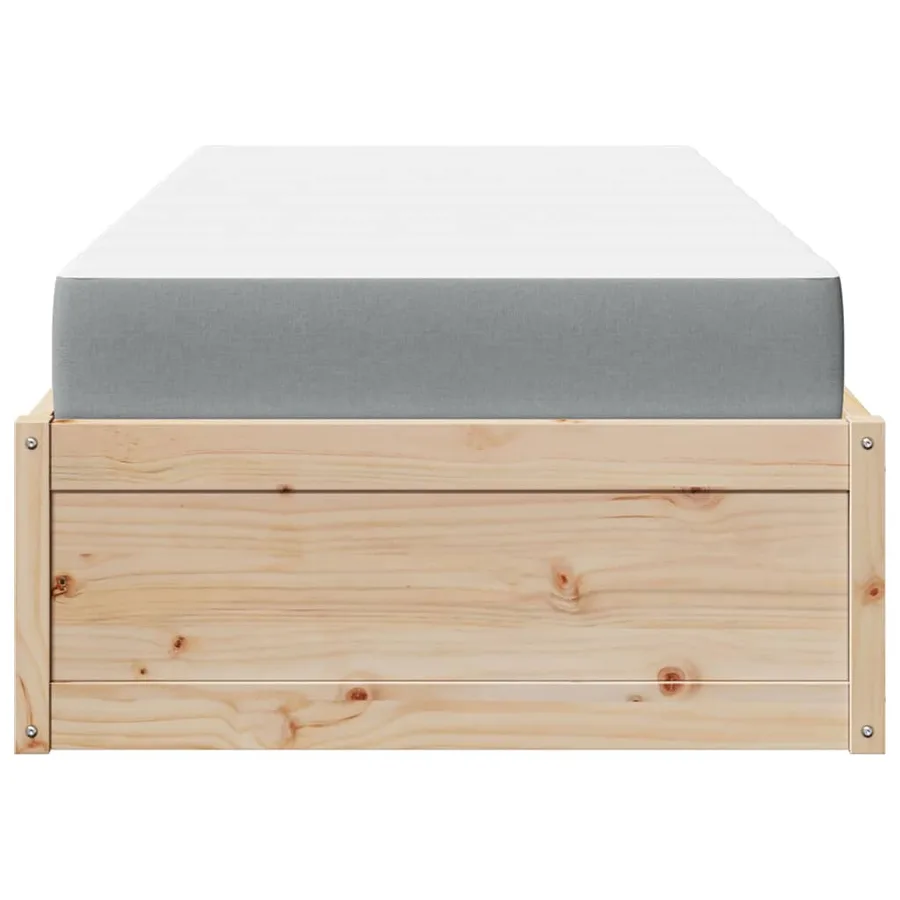 Lit avec matelas 90x200 cm bois massif de pin - 6