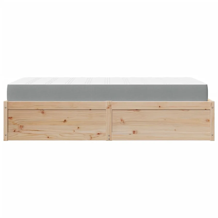 Lit avec matelas 90x200 cm bois massif de pin - 7
