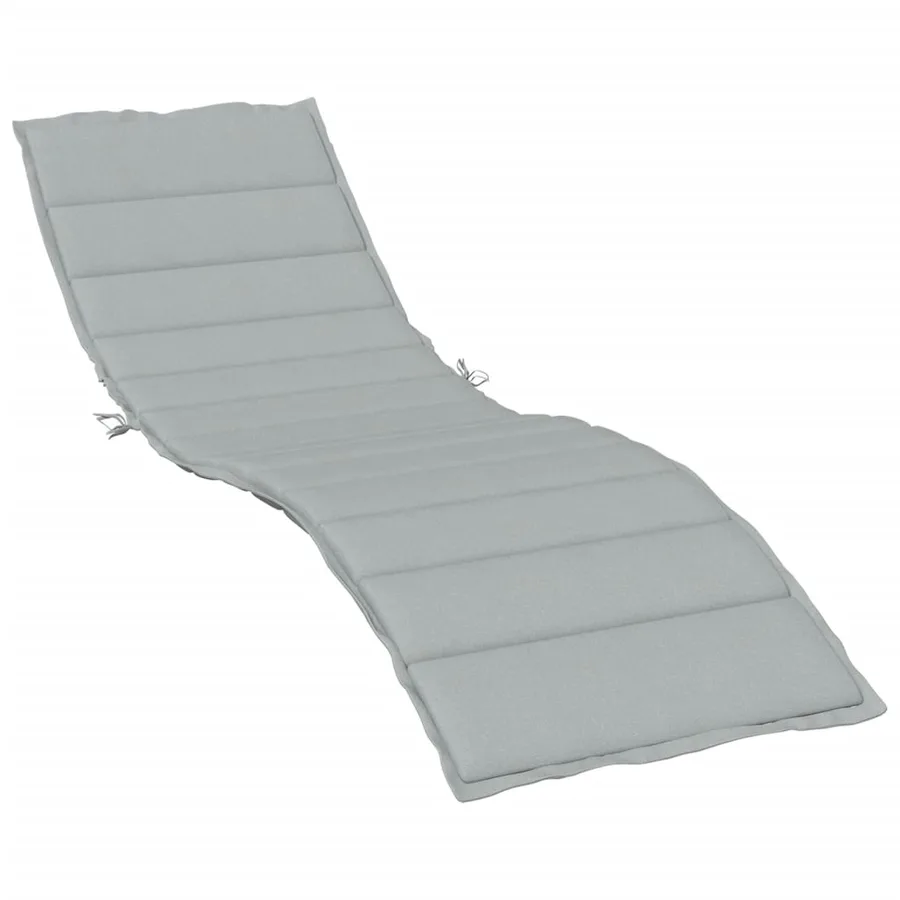 Coussin de chaise longue gris clair mélangé 200x60x4 cm tissu - 2