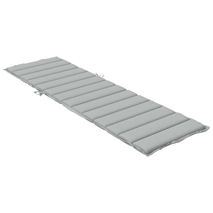Coussin de chaise longue gris clair mélangé 200x60x4 cm tissu - 4