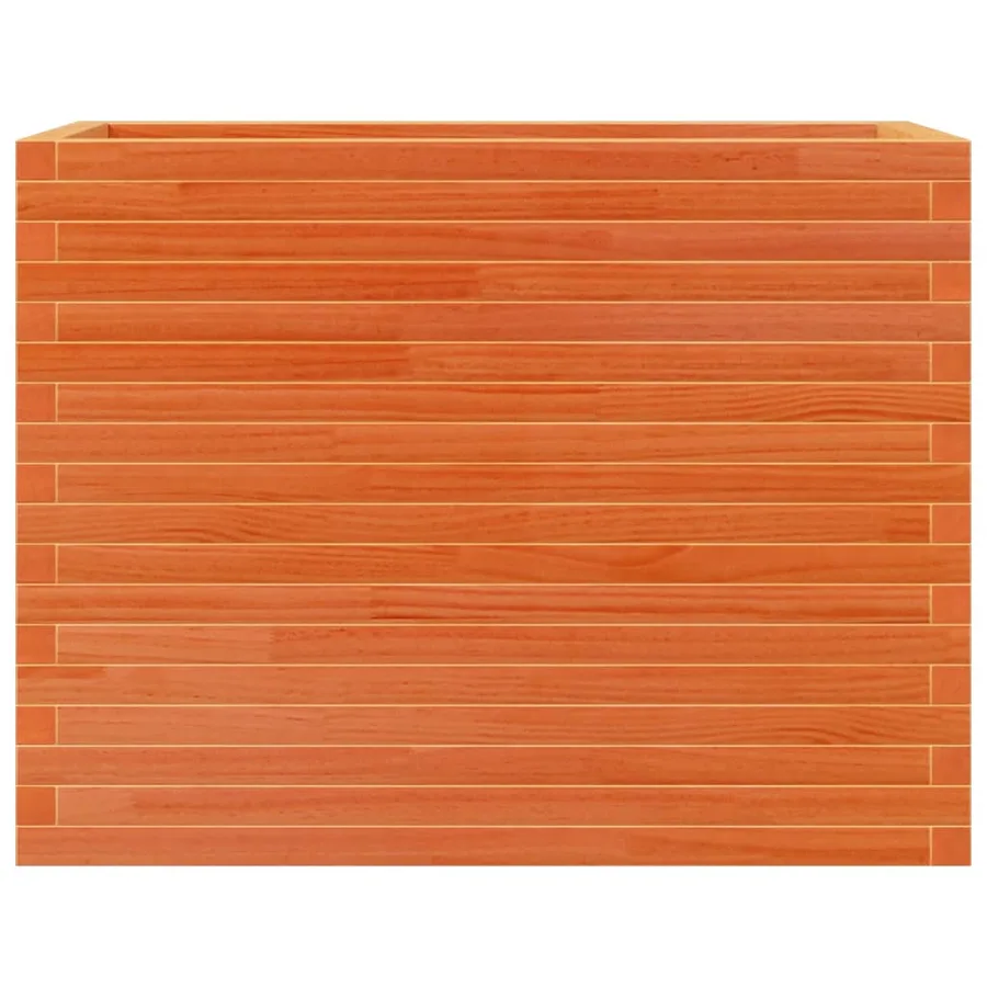 Jardinière cire marron 90x40x68,5 cm bois de pin massif - 5