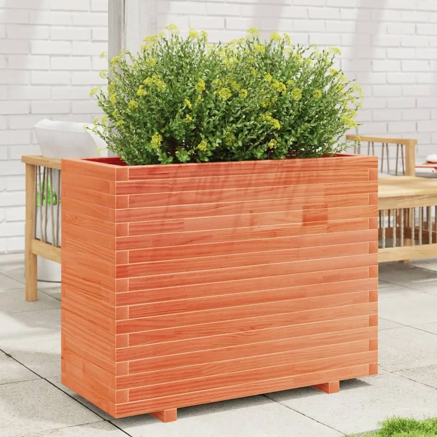Jardinière cire marron 90x40x72,5 cm bois de pin massif
