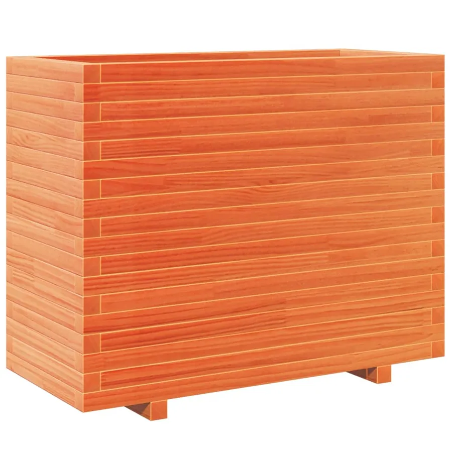Jardinière cire marron 90x40x72,5 cm bois de pin massif - 2