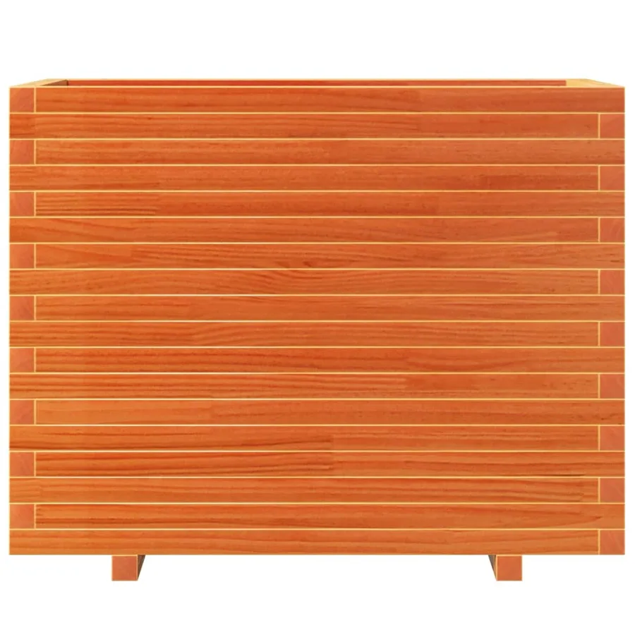 Jardinière cire marron 90x40x72,5 cm bois de pin massif - 5