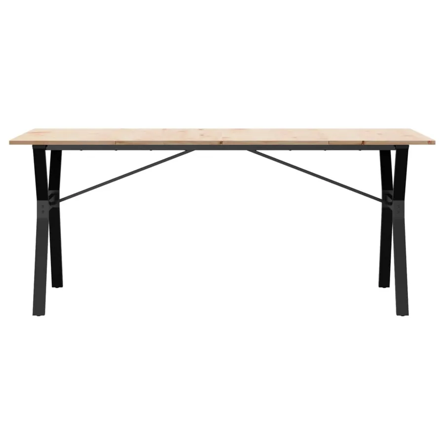 Table à manger cadre en Y 180x90x75 cm bois de pin massif acier - 4