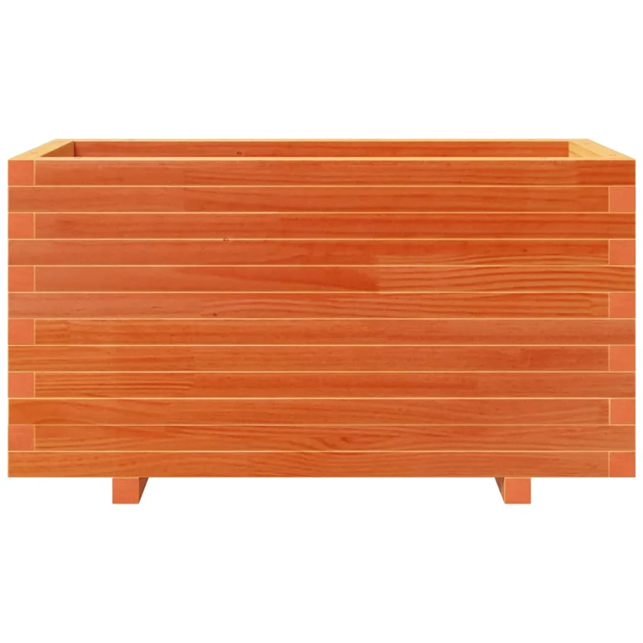 Jardinière cire marron 90x40x49,5 cm bois de pin massif - 5