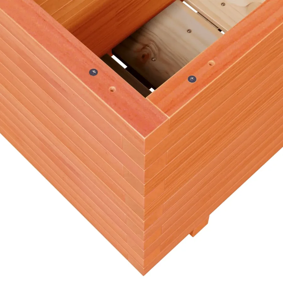 Jardinière cire marron 90x40x49,5 cm bois de pin massif - 8