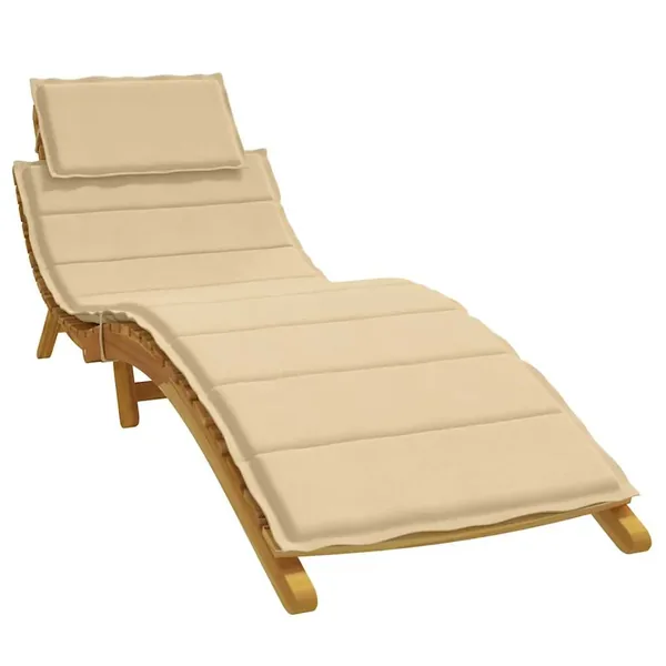 Coussin de chaise longue beige mélangé 186x58x4 cm tissu