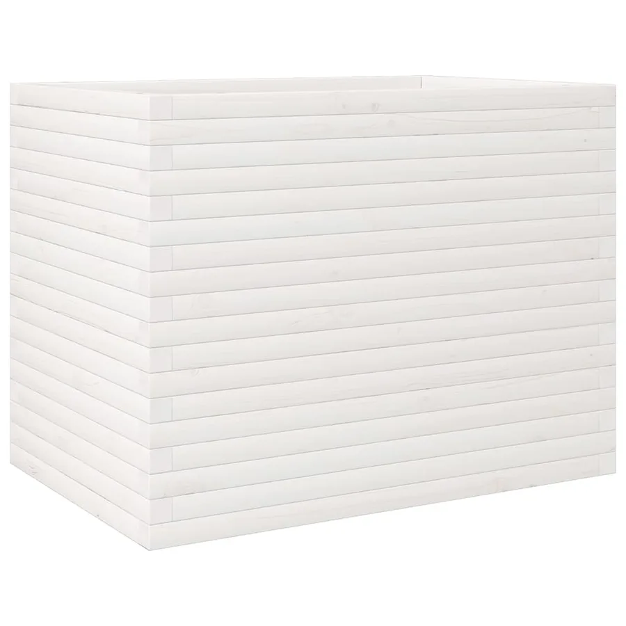 Jardinière blanc 90x60x68,5 cm bois de pin massif - 2