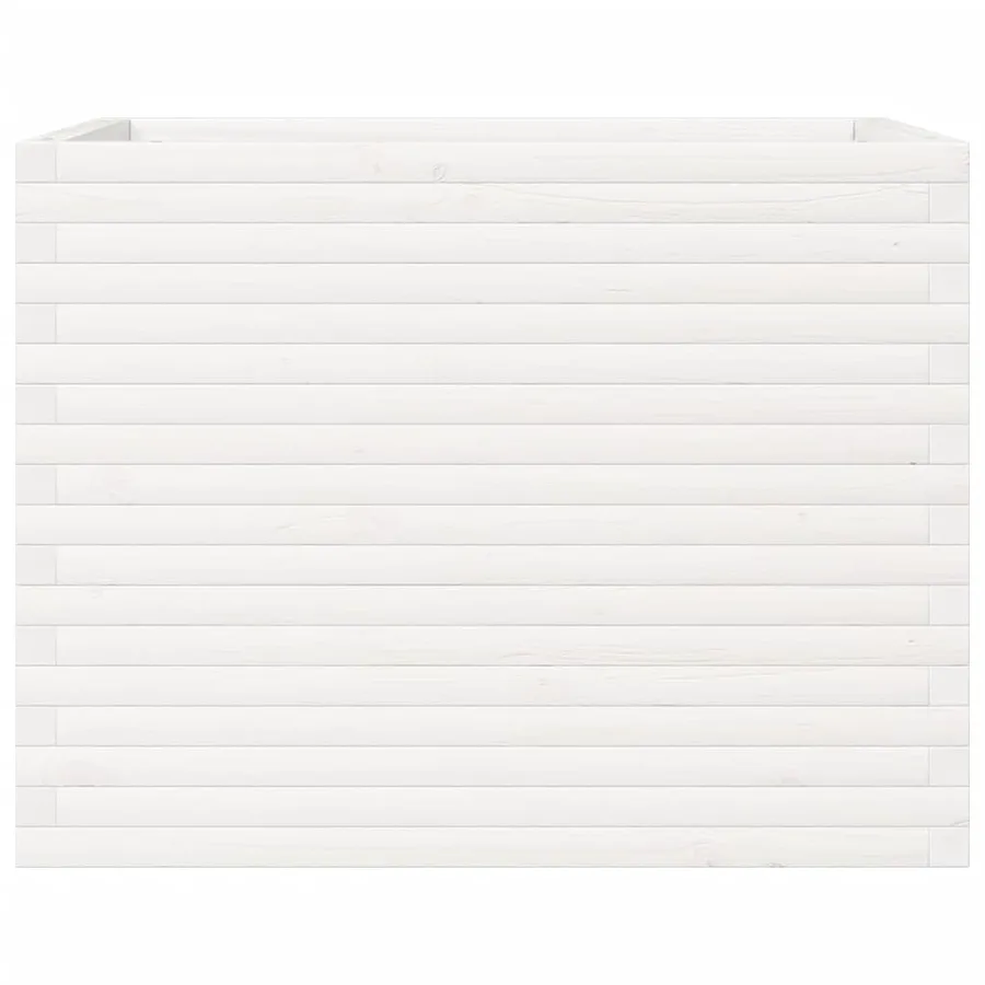 Jardinière blanc 90x60x68,5 cm bois de pin massif - 5