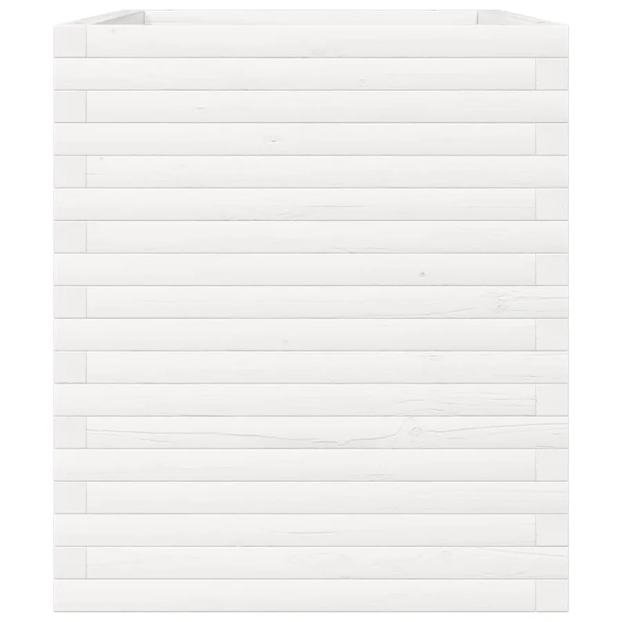Jardinière blanc 90x60x68,5 cm bois de pin massif - 6