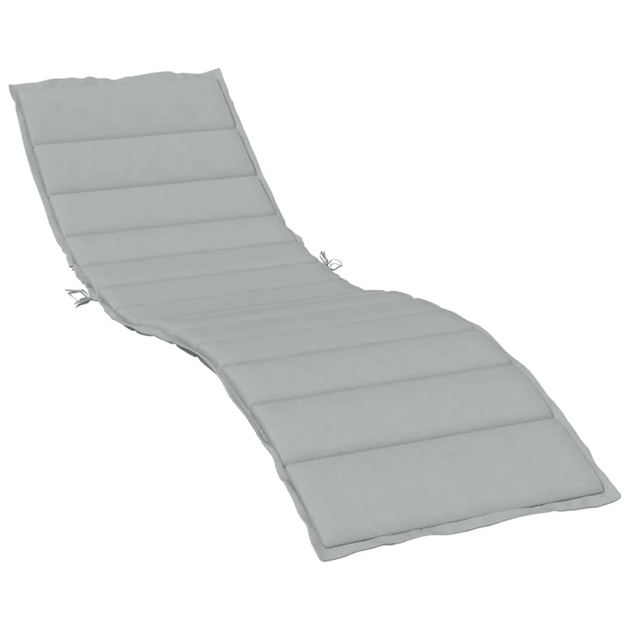 Coussin de chaise longue gris clair mélangé 200x50x4 cm tissu - 2