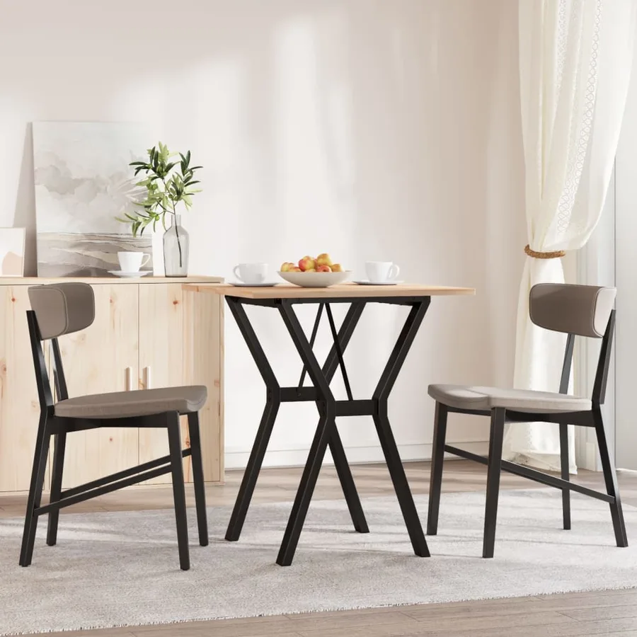 Table à manger cadre en Y 70x70x75 cm bois de pin massif acier - 3