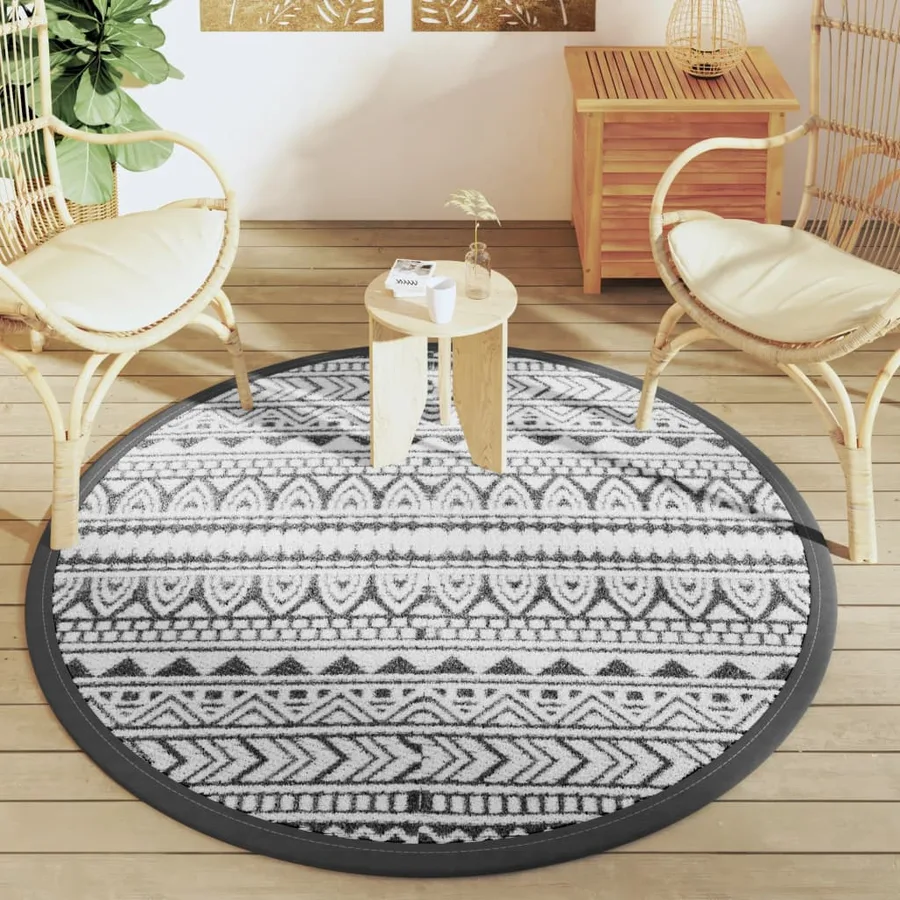 Tapis d'extérieur ARAKIL noir Ø160 cm PP - 3