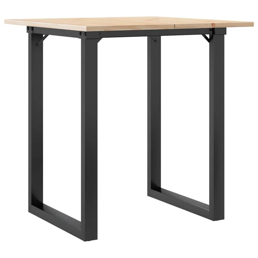 Table à manger cadre en O 70x70x75 cm bois de pin massif acier - 6