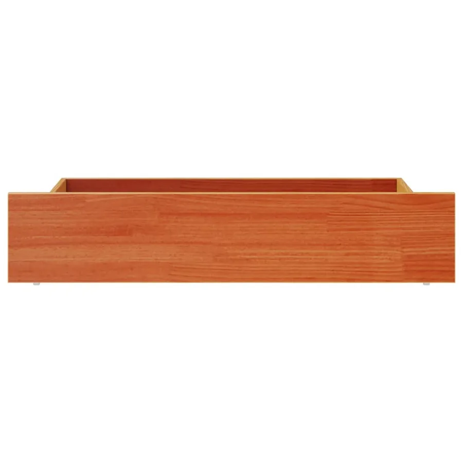 Tiroirs de lit 4 pcs cire marron bois de pin massif - 5