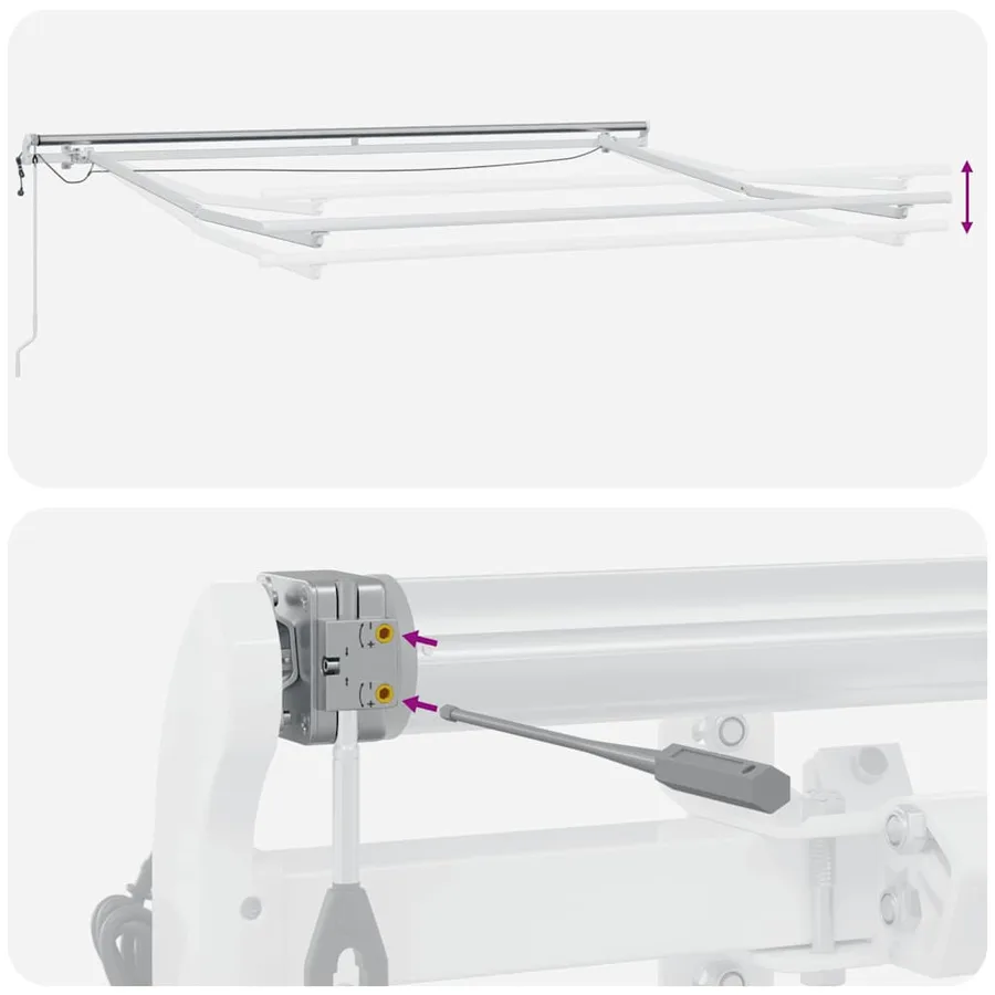 Auvent rétractable automatique avec LED anthracite et blanc - 11
