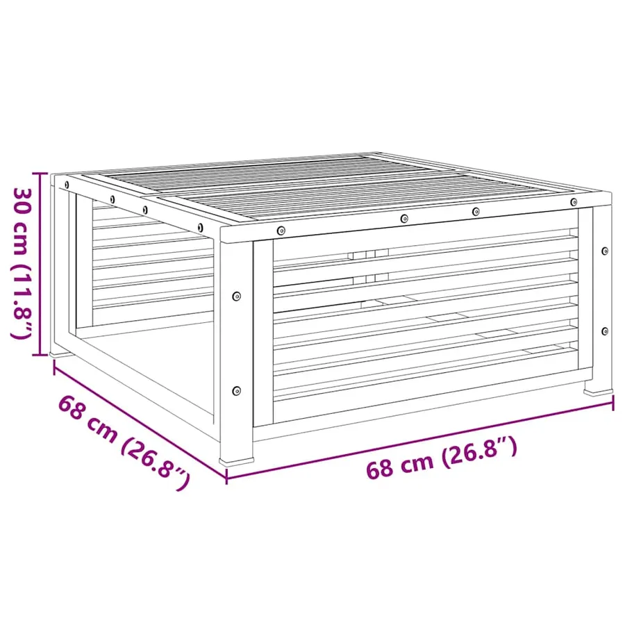 Table de jardin 68x68x30 cm bois massif d'acacia - 8