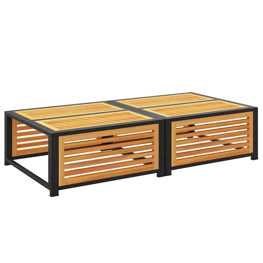 Table de jardin avec tabouret bois d'acacia massif - 5