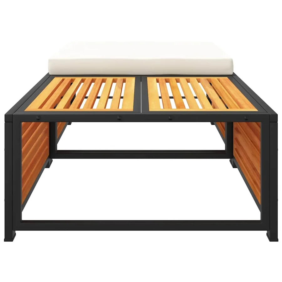 Table de jardin avec tabouret bois d'acacia massif - 6