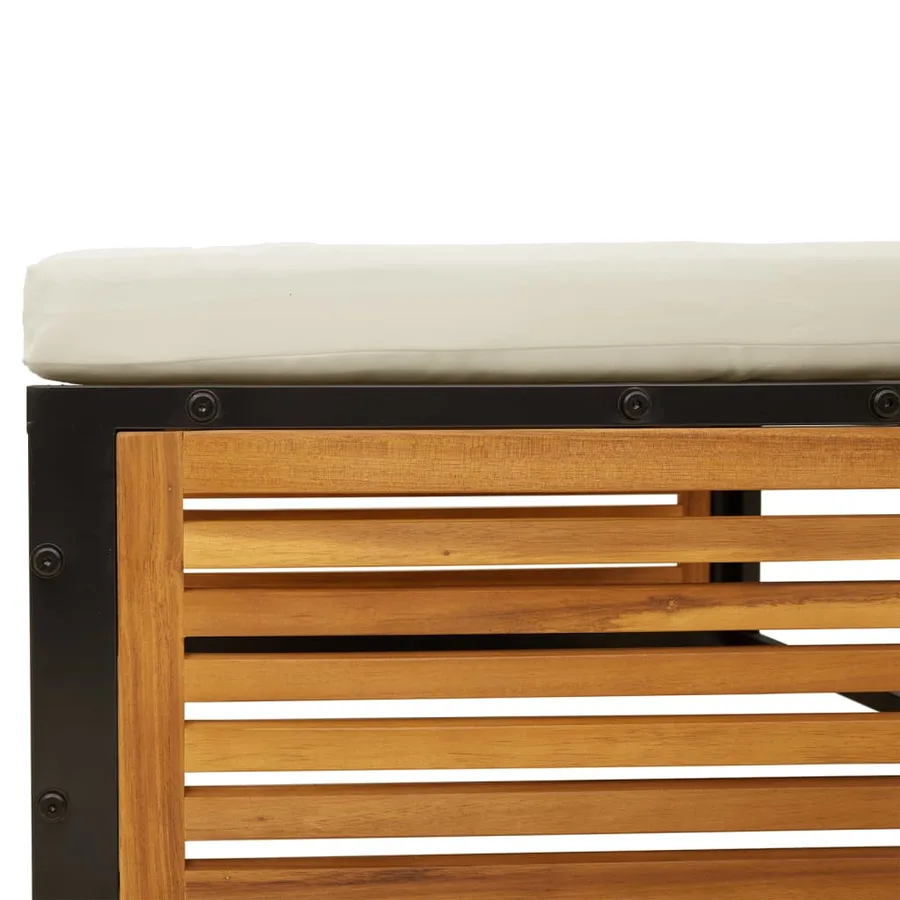 Table de jardin avec tabouret bois d'acacia massif - 8