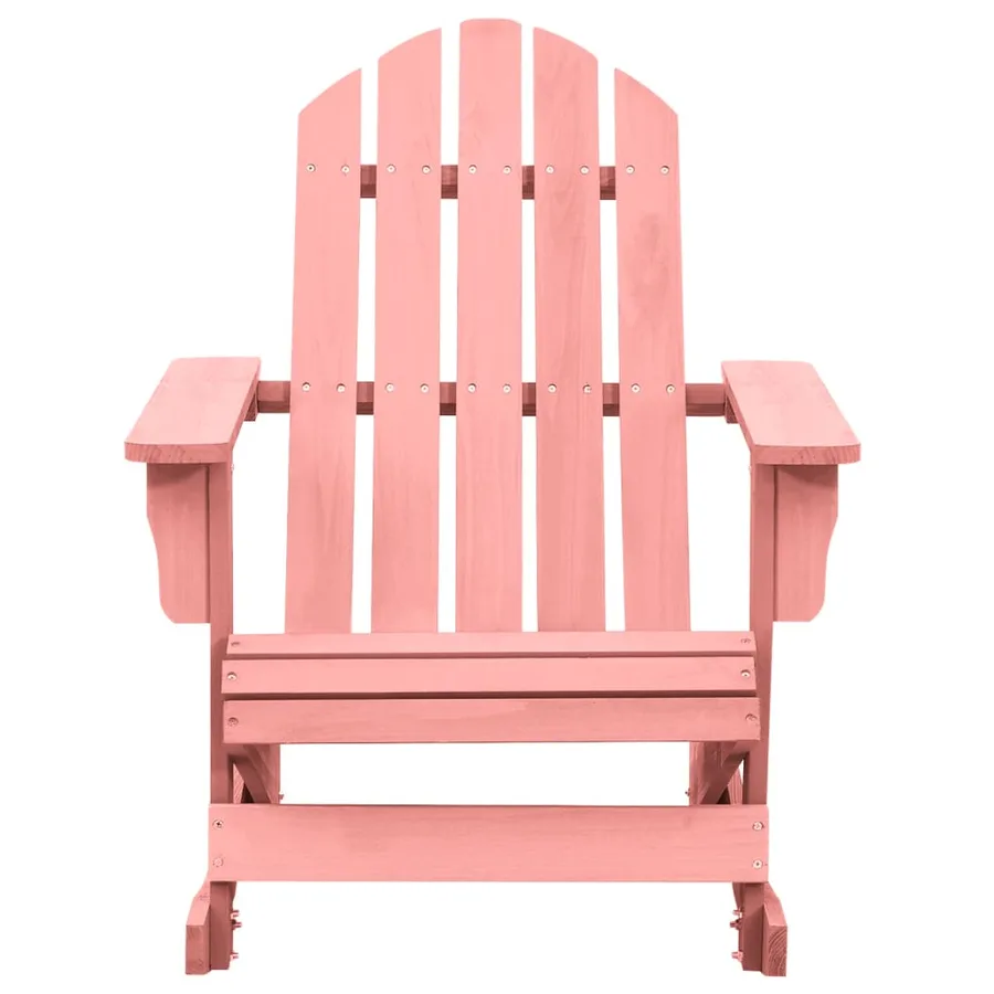Chaise à bascule de jardin Adirondack bois de sapin massif rose - 2
