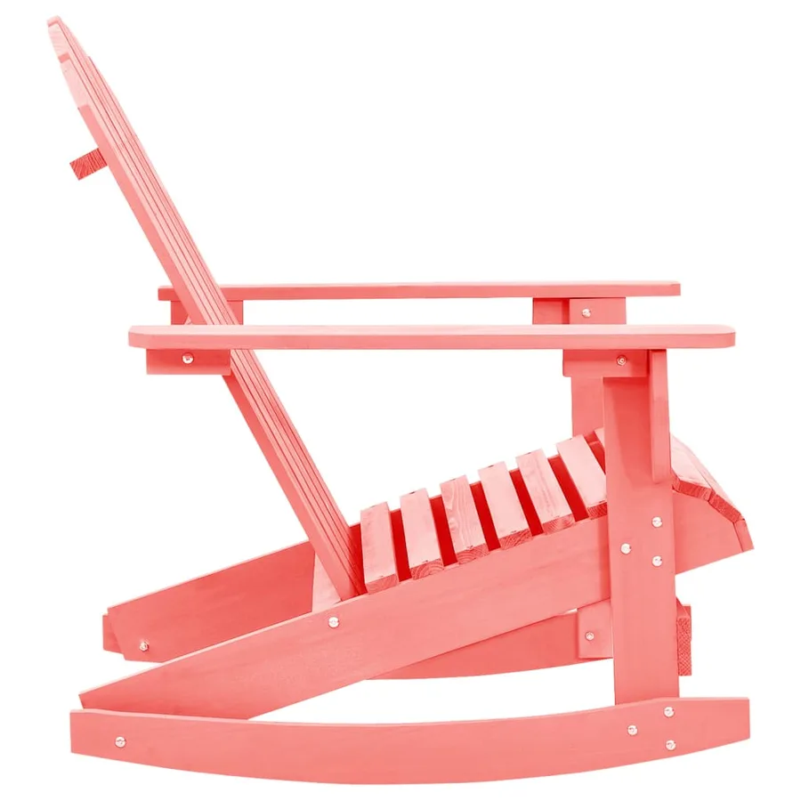 Chaise à bascule de jardin Adirondack bois de sapin massif rose - 3