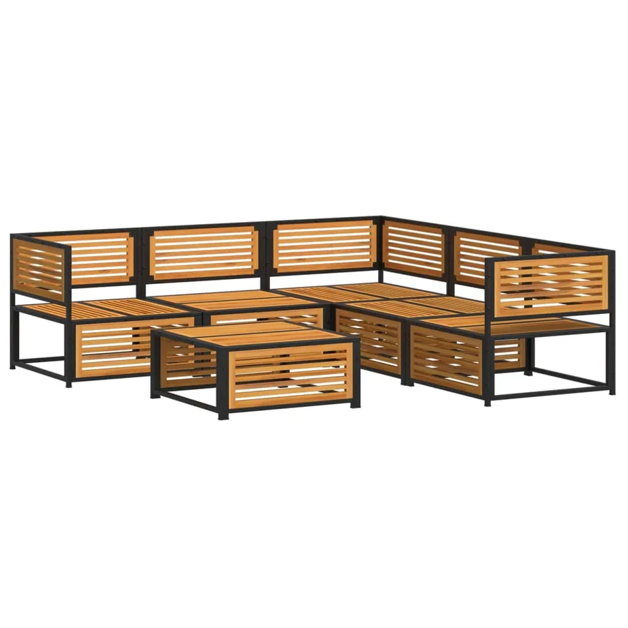 Salon de jardin avec coussins 6 pcs bois d'acacia solide - 3