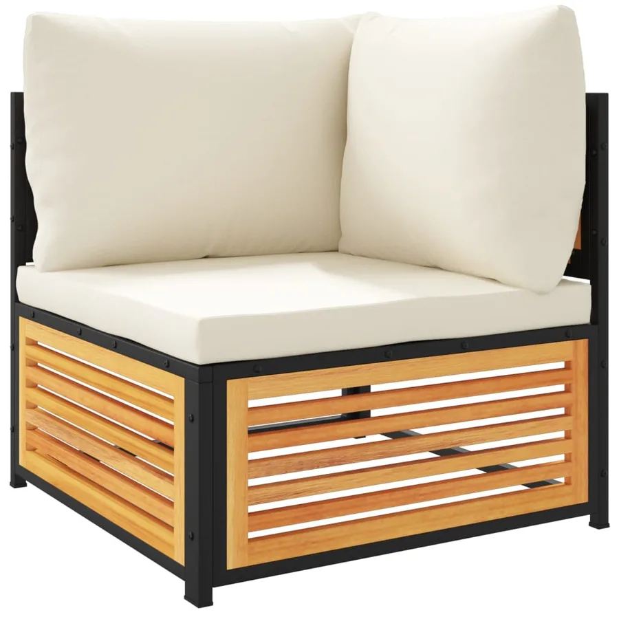 Salon de jardin avec coussins 6 pcs bois d'acacia solide - 4