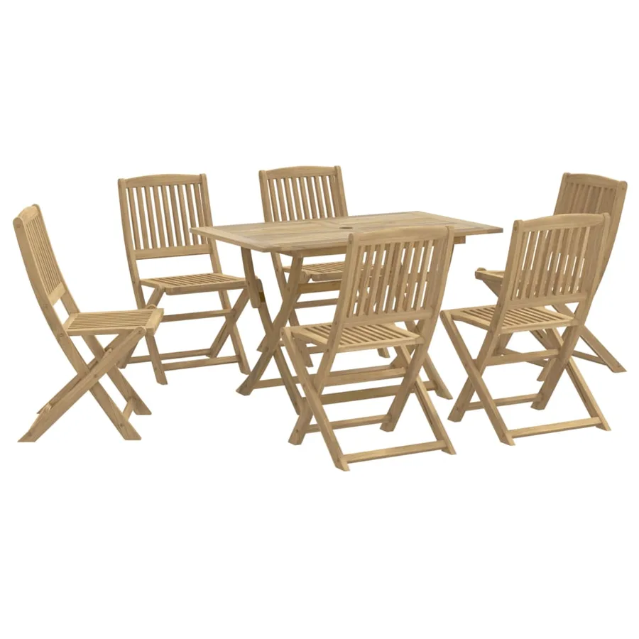 Ensemble à manger de jardin 7 pcs Bois d'acacia solide - 2