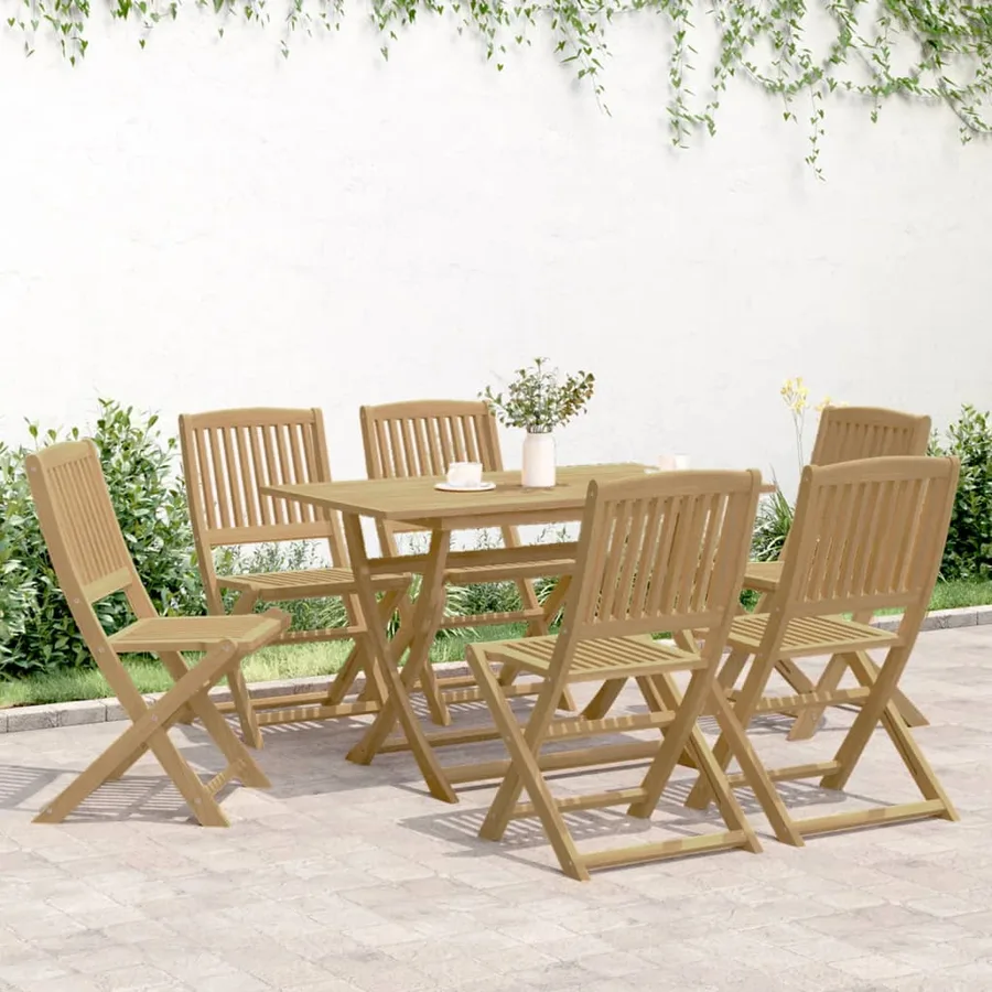 Ensemble à manger de jardin 7 pcs Bois d'acacia solide - 3