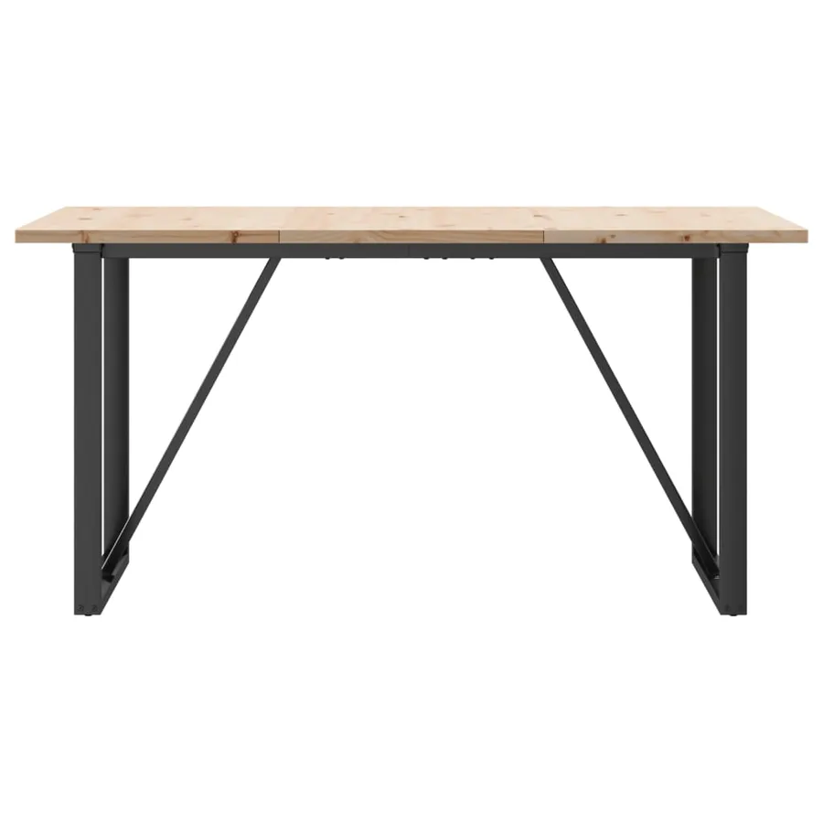 Table à manger cadre en O 160x80x75,5 cm bois pin massif acier - 4
