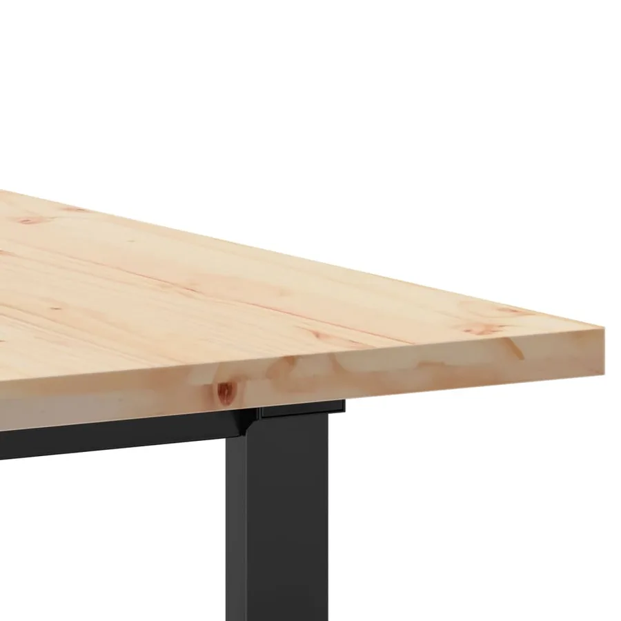 Table à manger cadre en O 160x80x75,5 cm bois pin massif acier - 7
