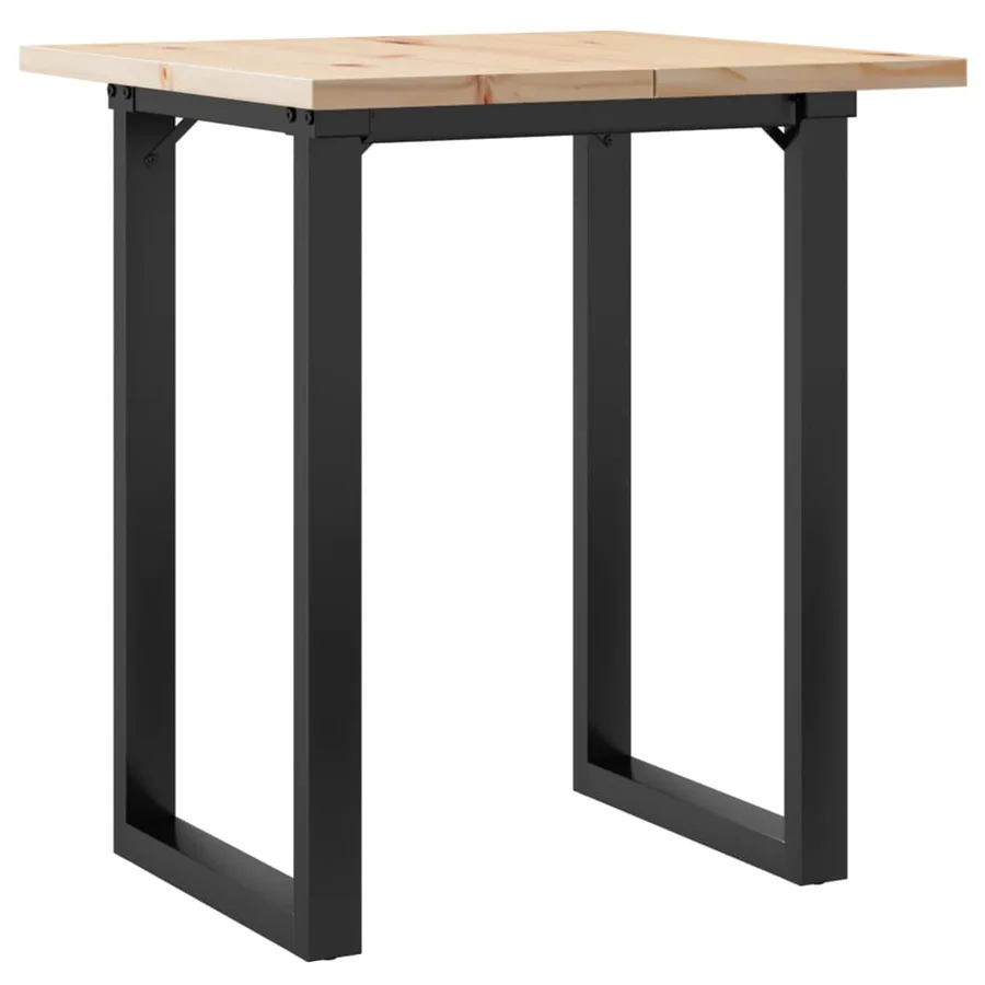 Table à manger cadre en O 60x60x75,5cm bois de pin massif acier - 2