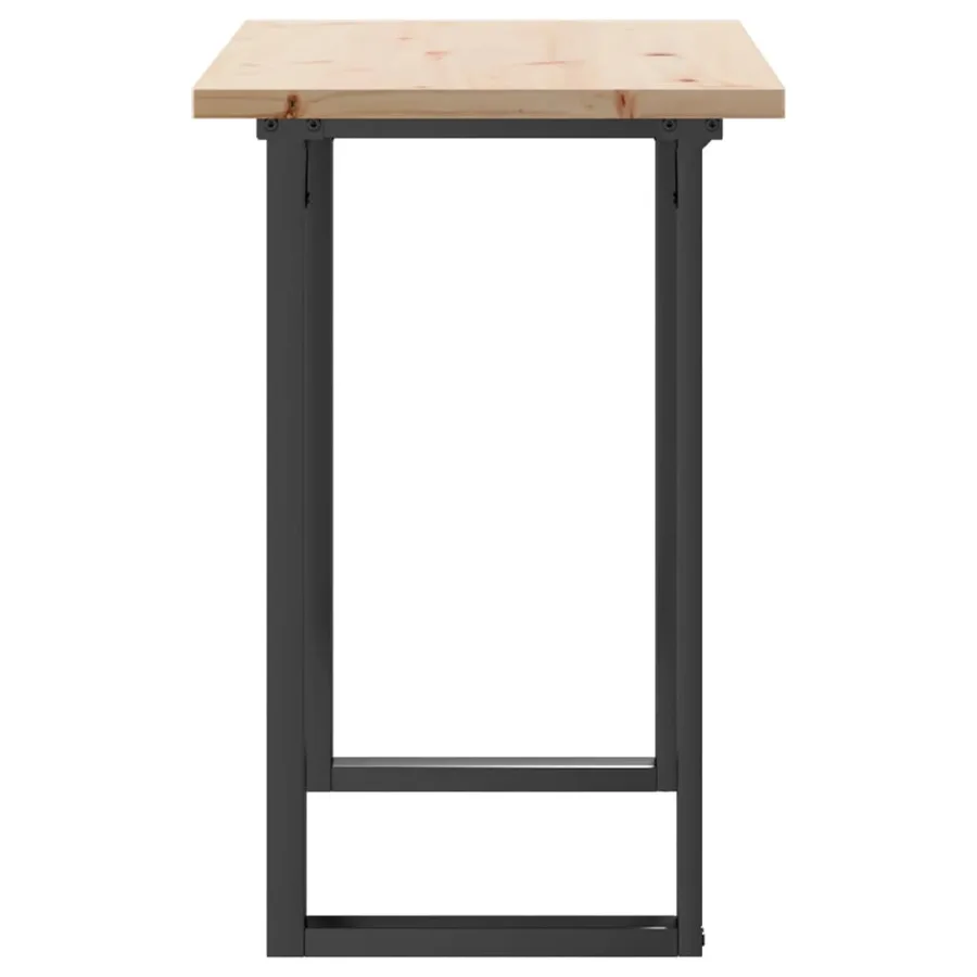 Table à manger cadre en O 100x50x75,5 cm bois pin massif acier - 5
