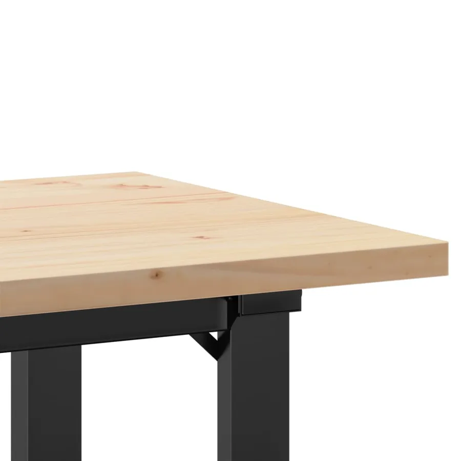 Table à manger cadre en O 100x50x75,5 cm bois pin massif acier - 7