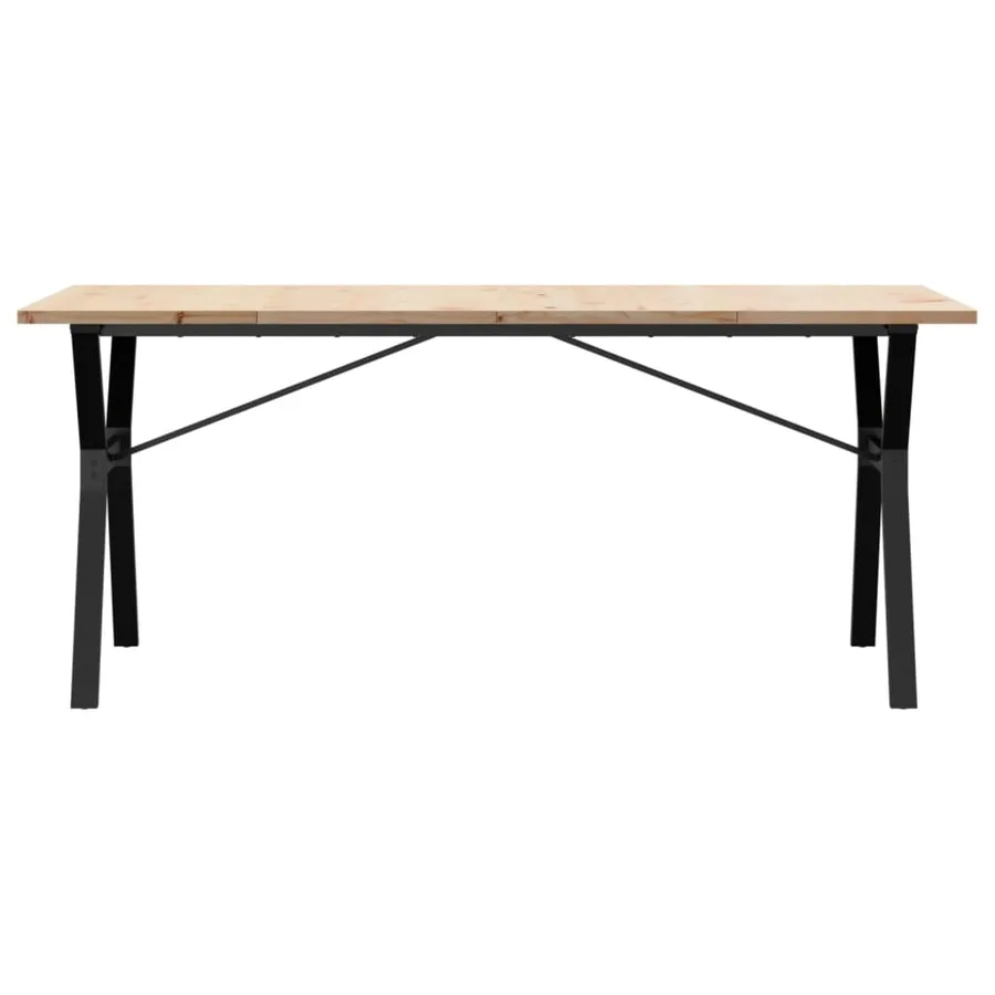 Table à manger cadre en Y 180x90x75,5 cm bois pin massif acier - 4