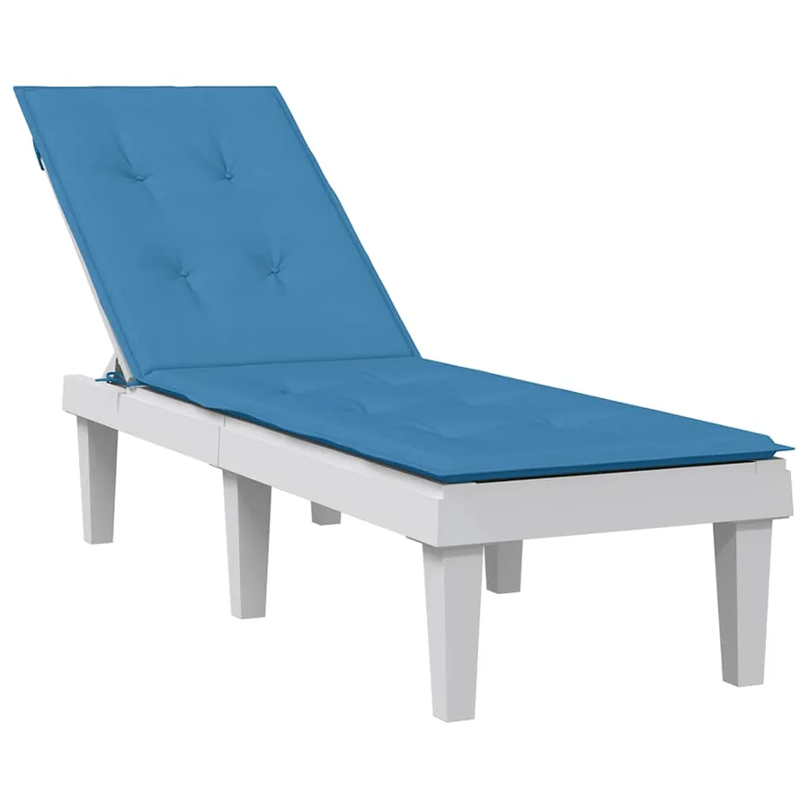 Coussin de chaise longue bleu mélangé (75+105) x 50 x 4 cm tissu