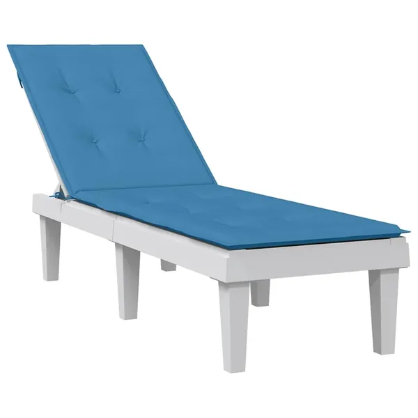 Coussin de chaise longue bleu mélangé (75+105) x 50 x 4 cm tissu