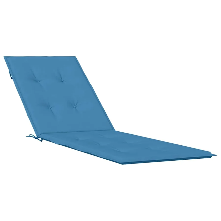 Coussin de chaise longue bleu mélangé (75+105) x 50 x 4 cm tissu - 2