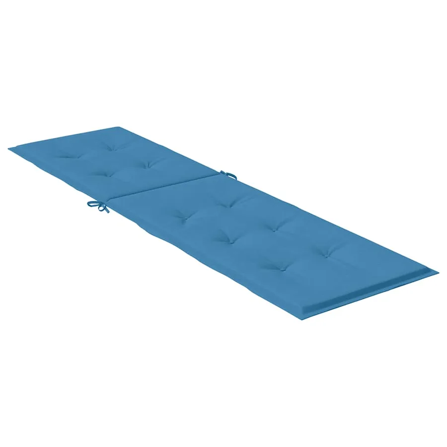 Coussin de chaise longue bleu mélangé (75+105) x 50 x 4 cm tissu - 4