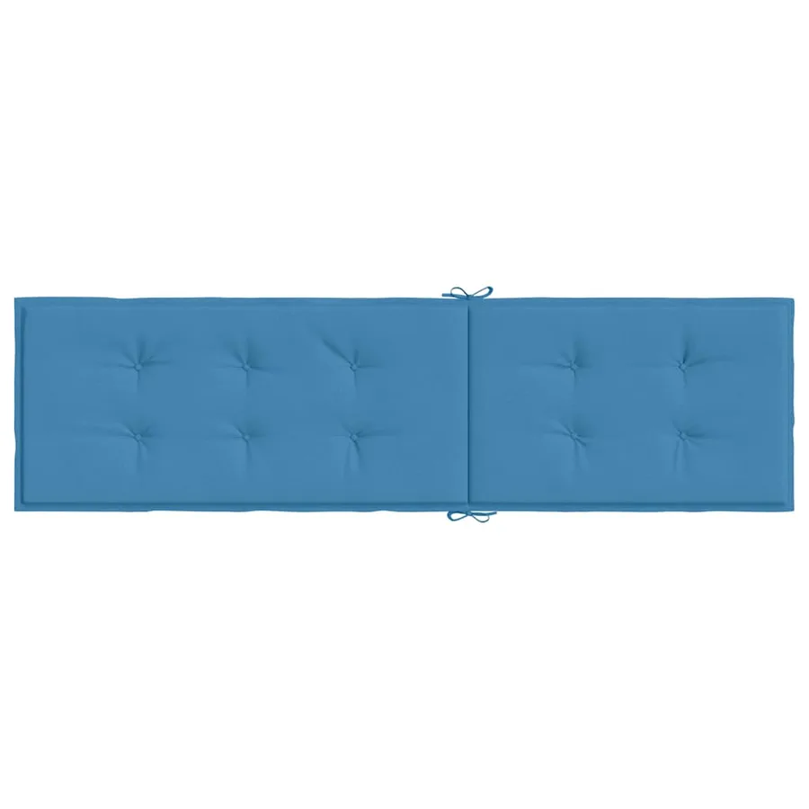Coussin de chaise longue bleu mélangé (75+105) x 50 x 4 cm tissu - 5