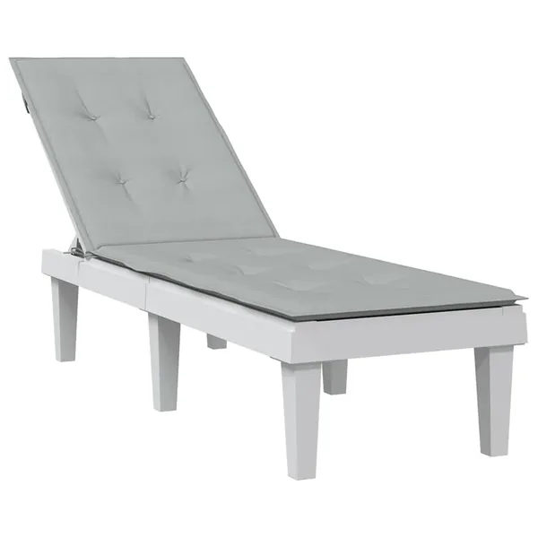 Coussin de chaise longue gris clair mélangé (75+105) x 50 x 4 cm