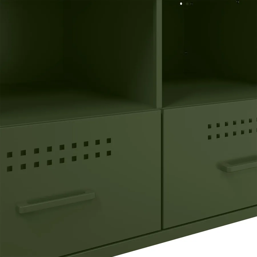 Meubles TV 2 pcs vert olive 68x39x50,5 cm acier - 12