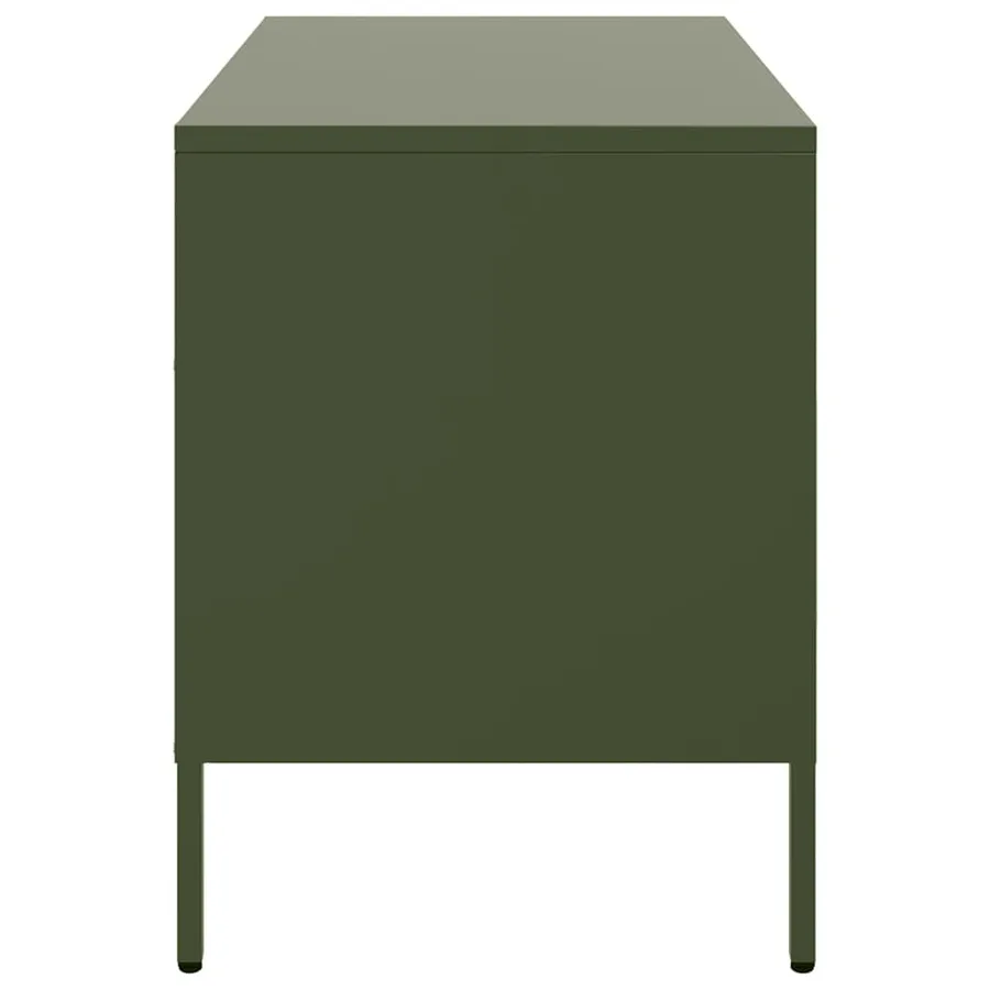 Meubles TV 2 pcs vert olive 68x39x50,5 cm acier - 8