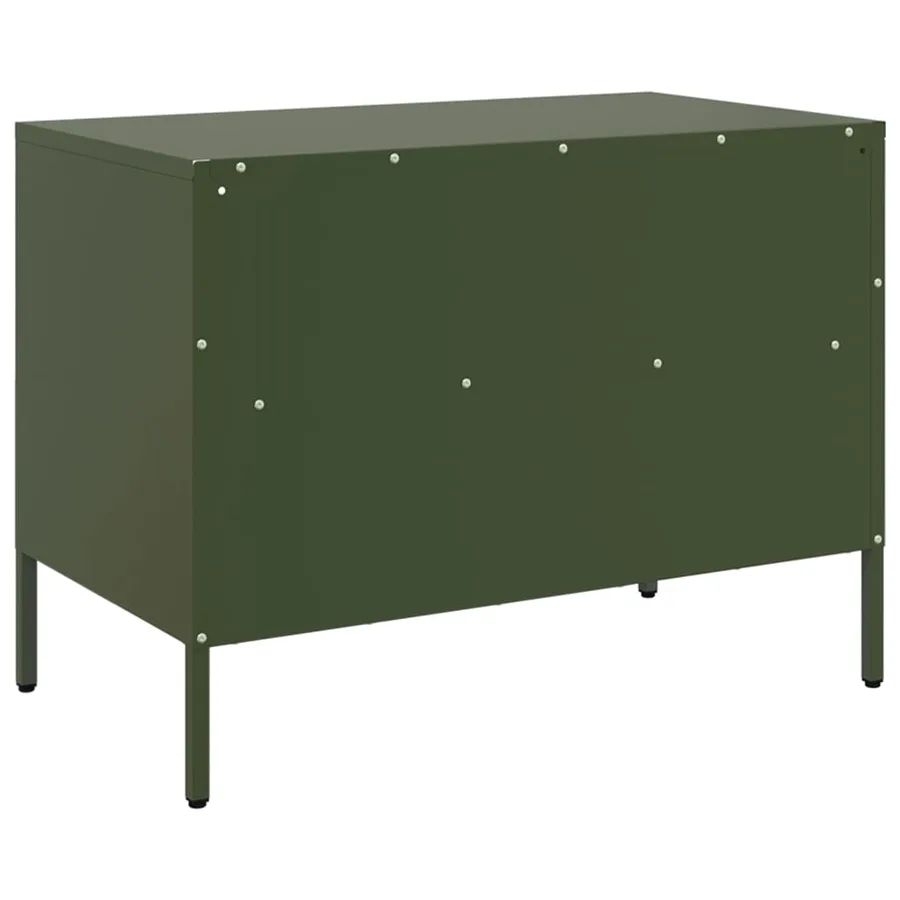Meubles TV 2 pcs vert olive 68x39x50,5 cm acier - 9