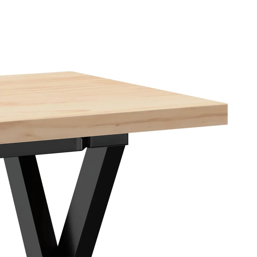 Table basse cadre en X 110x40x45,5 cm bois de pin massif acier - 7
