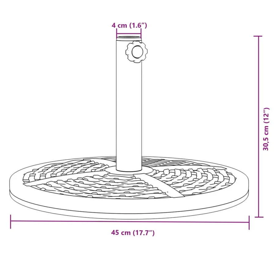 Base de parasol pour mâts Ø38 / 48 mm 12 kg rond - 8