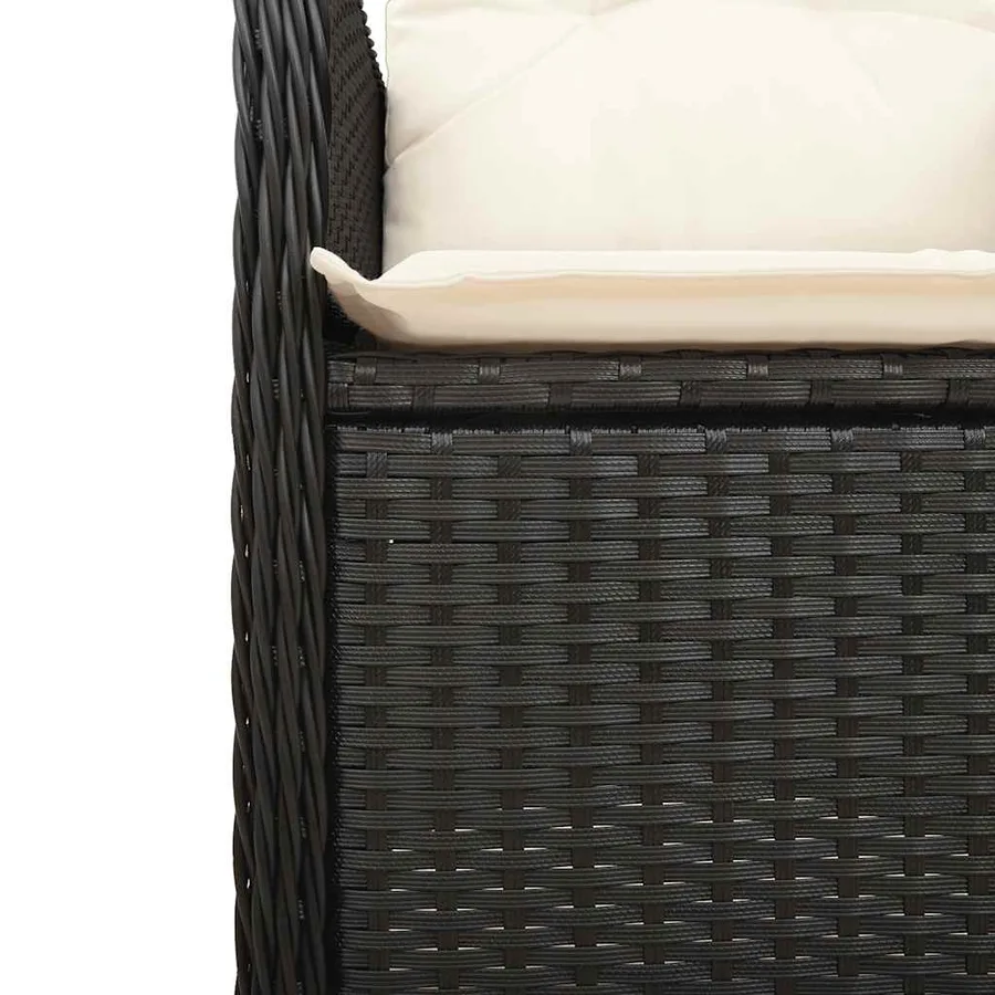 Ensemble de bistro de jardin 9 pcs coussins noir poly rotin - 5