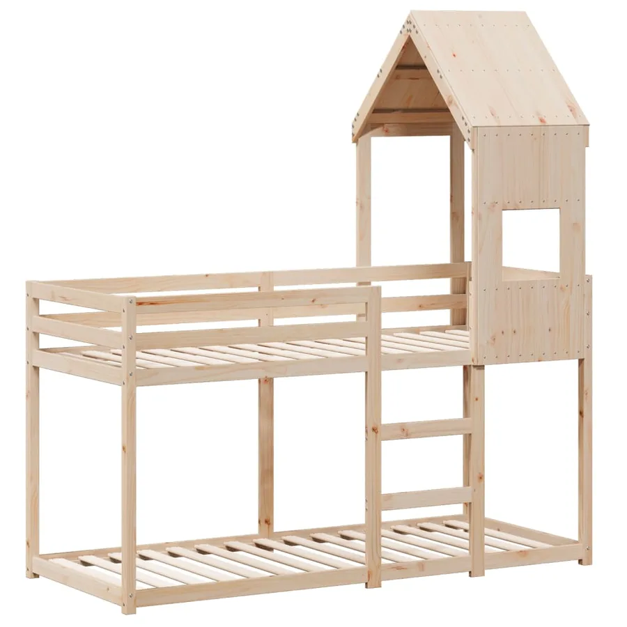 Lit superposé sans matelas 90x190 cm bois de pin massif - 3